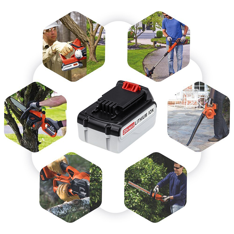 Сменные аккумуляторные батареи Li-ion 20 В 4000 мАч для Black u0026 Decker LB20, LBX20, LBX4020, LB2X4020 Аккумуляторные инструменты
