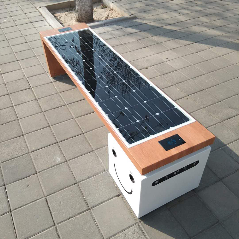 Smart Metal Park Bench Солнечная энергия Продукт Телефон Зарядное устройство и Рекламное оборудование