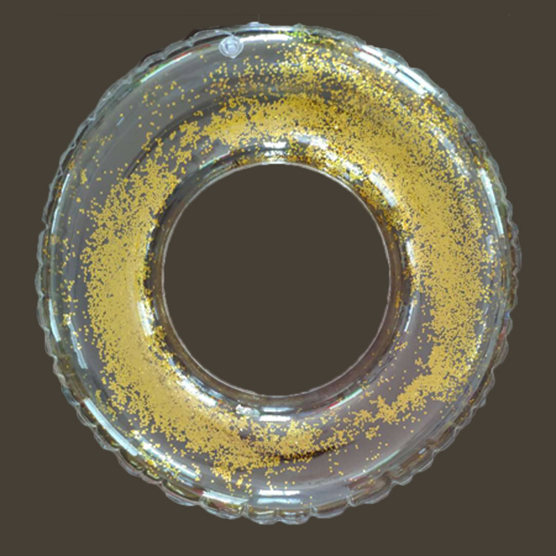 Надувное прозрачное плавательное кольцо для бассейна с блестками для детей