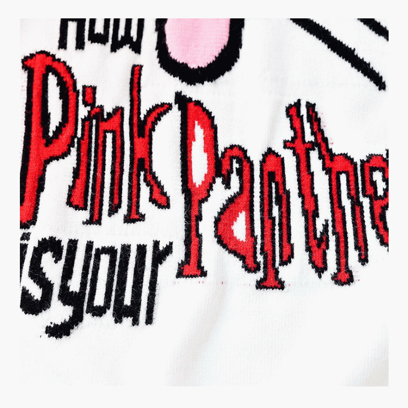 2019 последние свитера дизайн розовая пантера жаккардовые дамы вязать свитер платье