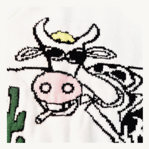 Новое Поступление Шерстяной Толстый Теплый Зимний Свитер Компьютерный Вязаный Курящий Пуловер Коровы