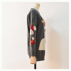 Custom Logo Свободный Американский Европейский Размер Корона Собака женская Пуловер Свитер Платье