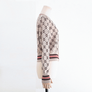 Дамы на заказ 100% полиэстер Finshnet жаккардовые свитера кардигана