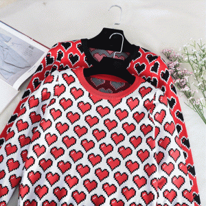 OEM \u0026 ODM 100% хлопок сердца жаккардовые женские вязаные свитера