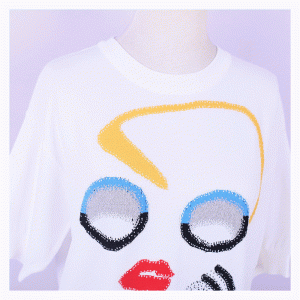 Жаккардовые тонкие вязаные свитера Red Lips под заказ