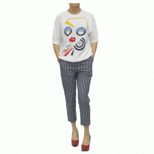 Жаккардовые тонкие вязаные свитера Red Lips под заказ