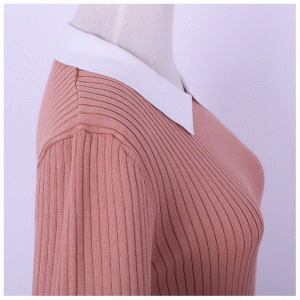 Дамы подходят поло шеи стрекоза с коротким рукавом пуловер свитер для официальных мероприятий