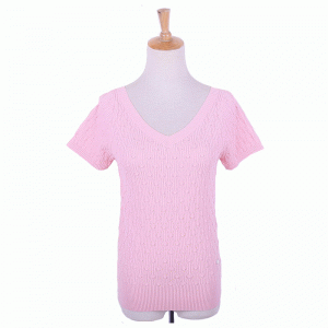 2018 Diamond Grids Лето с коротким рукавом вязаный пуловер свитер женщин