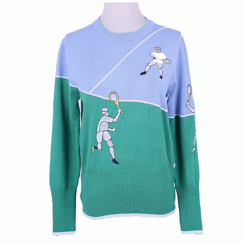 Индивидуальные OEM дизайн вышитый пуловер вязаный свитер мужчин