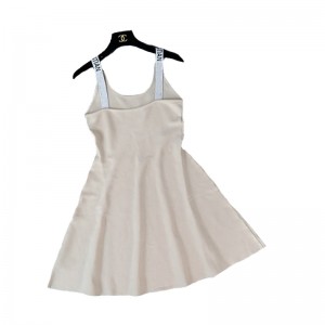 Женское летнее вязаное платье без рукавов с логотипом и буквой A Line