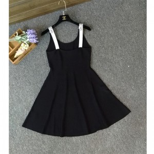 Женское летнее вязаное платье без рукавов с логотипом и буквой A Line