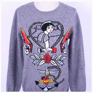 Жаккардовая вязаная кофта свитера парчи весны 2018 года