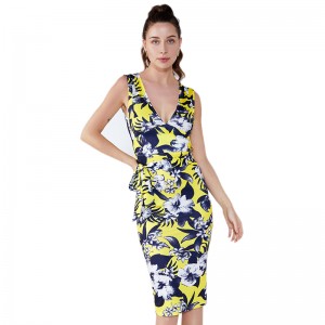 Летние женские платья из полиэстера с открытыми плечами с рисунками с цветочным принтом для женщин