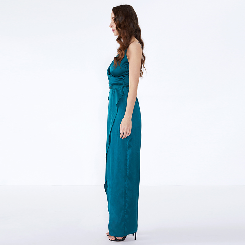 Мода OEM обычай сплит равнина дизайн слинг узкие вечерние платья макси