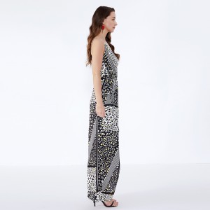 Высокое Качество Женщины Повседневная Макси Платье Длинные Макси Мода Повседневная Boho Рюшами Цветочные Вязаное Платье