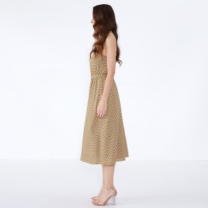 Полосатый Лето 2019 шифон Vestidos Casuales Женщины Винтажное платье