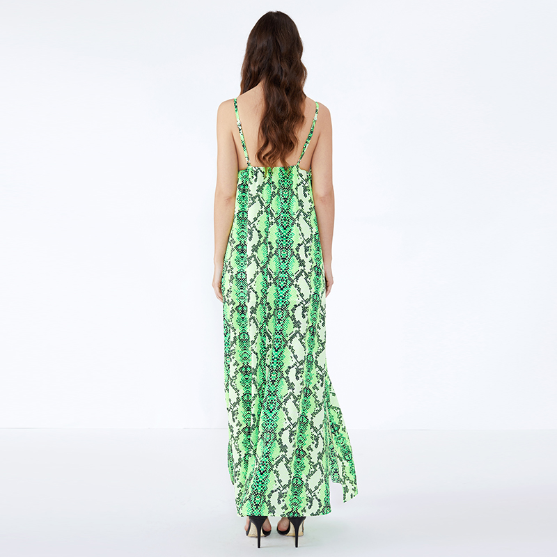 Последние дизайны женщин офис зеленый леопардовым принтом кнопку повседневные платья