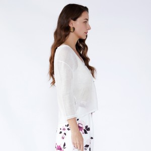 Женская белая корейская женская комплект из двух частей Женская одежда Блузки с длинным рукавом