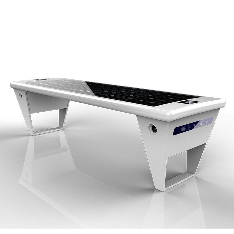 Минималистичный дизайн Smart Solar Садовая мебель Скамейка с беспроводным зарядным устройством для телефона