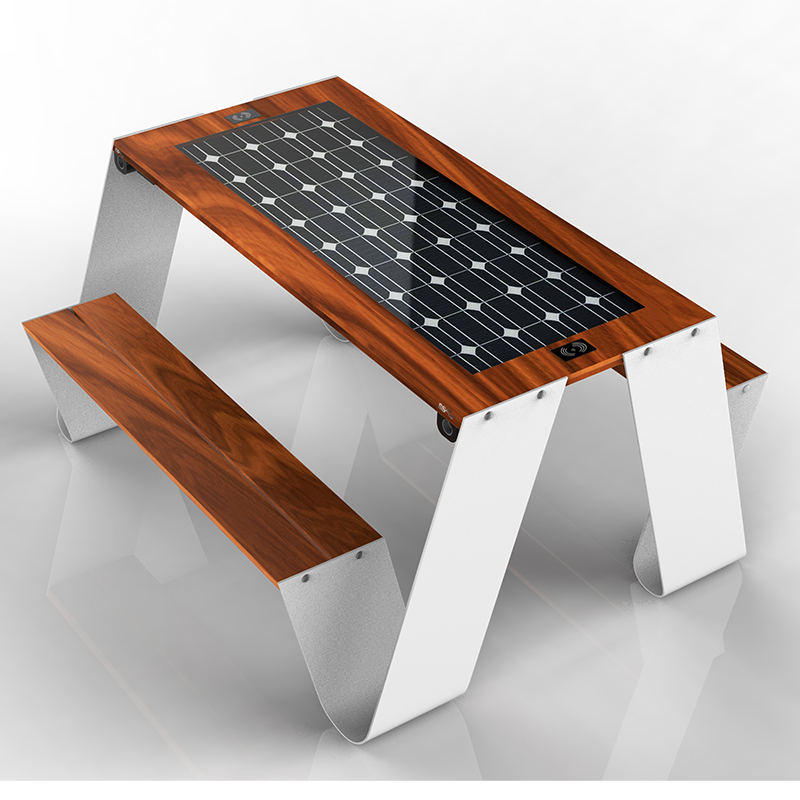 Новый дизайн на открытом воздухе Пикник Солнечная мебель Smart Park Настольная скамейка Set