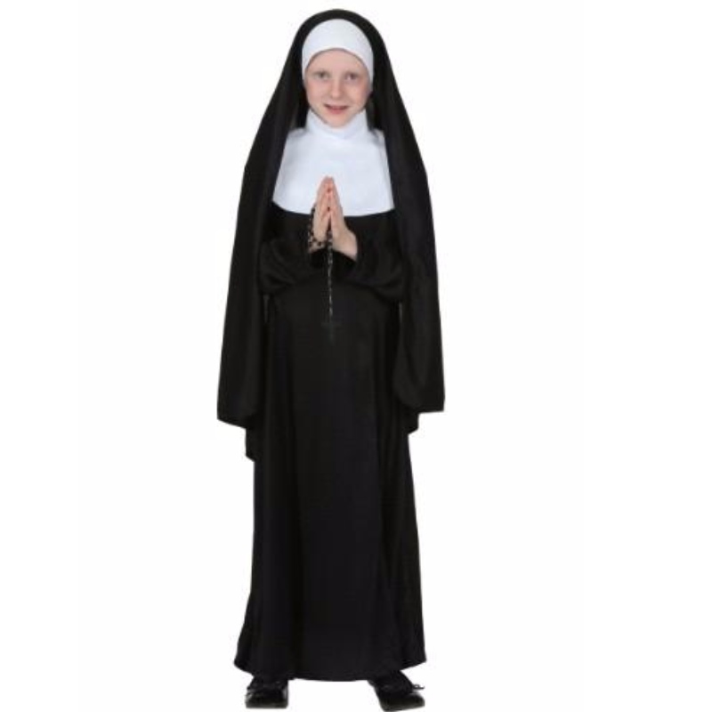 Черный подросток девушка хэллоуин костюмы маскарадный костюм ребенка монахиня для партии девочек одежда
