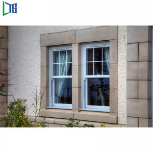 Двойные алюминиевые вертикальные раздвижные окна с порошковым покрытием