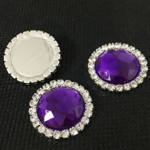 Мода декоративные различные цвета круглый плоский горный хрусталь акриловые кристалл кнопка 12