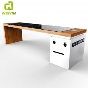 Солнечная энергия Smart Garden Патио Стальная скамейка с USB и беспроводным зарядным устройством для телефона