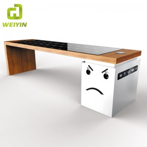 Солнечная энергия Smart Garden Патио Стальная скамейка с USB и беспроводным зарядным устройством для телефона