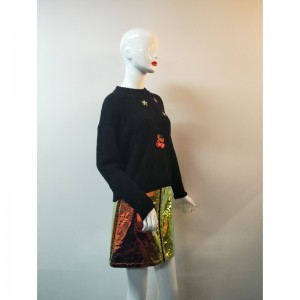 СВИТЕР С ЧЕРНОЙ ПЕЧАТЬЮ RLWS0076F