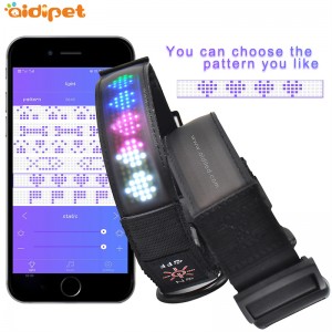 Оптовая нейлоновый ошейник с круглой веревкой и встроенным тяговым поводком с мигающим экраном