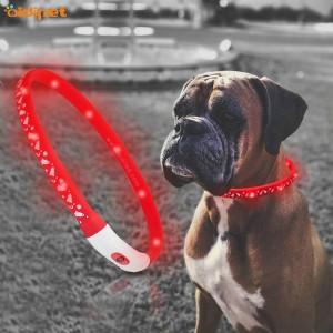 Мода Led Pet Light Up Зарядка для собак Силиконовая Подсветка Светоотражающий Светодиодный Отслеживания собак Водонепроницаемый Воро...