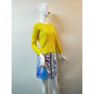 Желтый свитер с разрезом по бокам RLWS0111F