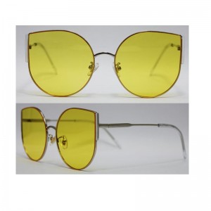 Оптовые Пользовательские Логотип Металлические Солнцезащитные Очки Женщины Big Cat Eyes Frame