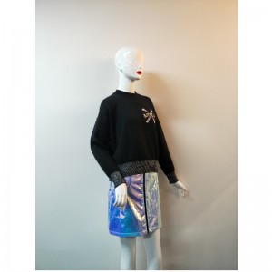 СВИТЕР С ЧЕРНОЙ ПЕЧАТЬЮ RLWS0122F