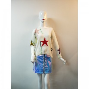 СВИТЕР ЭКИПАЖА ЗВЕЗДНОЙ ПЕЧАТИ RLWS0126F