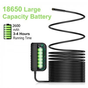 Беспроводная камера для проверки бороскопа, разрешение 2 миллиона HD, фокусное расстояние 197 дюймов, батарея 2600 мАч, IP68 водонепрони...