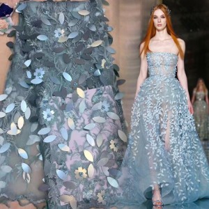 Дешево пайетки и бисерные ткани для азии одежда свадебное платье ткань