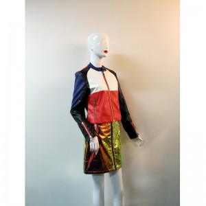 КОНТРАСТ PU БАЙКЕРСКАЯ КУРТКА RLWPJ0005N