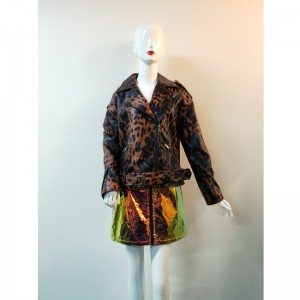 Коричневый PU-черный пиджак RLWPJ0007N