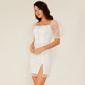 Oem Летнее белое кружевное шифоновое платье в стиле Boho Vintage Элегантные платья