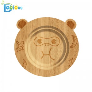 100% Органическая Бамбуковая Детская Посуда Доказательство Разлива Бамбуковая Плита Всасывания Безопасная нетоксичная Бамбуков...