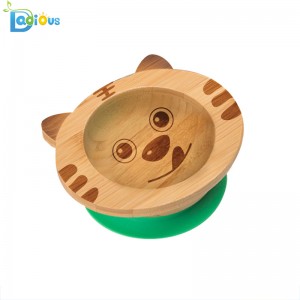 Экологичная экологически чистая Bamboo Baby Feeding Детская тарелка Всасывающая бамбуковая тарелка с кольцом всасывания Stay Put