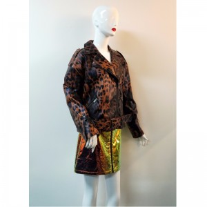 Коричневый PU-черный пиджак RLWPJ0007N