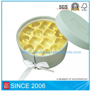 Роскошная жесткая круглая шоколадная коробка с двойными слоями