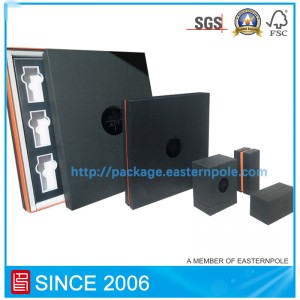 Бумажная коробка для косметики ручной работы с картонной вставкой