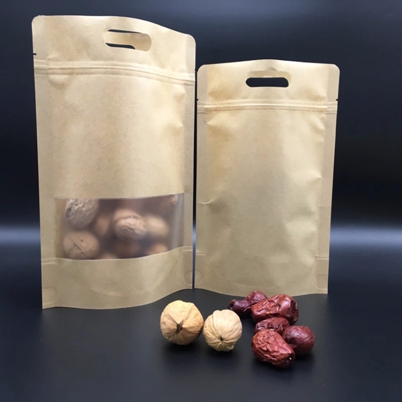 пергаментный мешок, с молнией и штамповочной ручкой, подходит для орехов, фиников и других сушеных фруктов.
