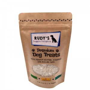 Ламинирующая застежка на молнии из крафт-бумаги с окном для лакомства для собак