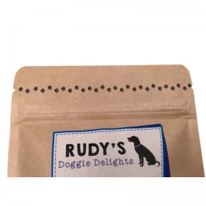 Ламинирующая застежка на молнии из крафт-бумаги с окном для лакомства для собак