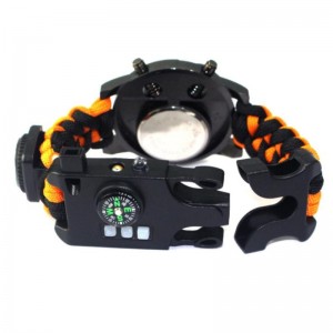 Открытый многофункциональный творческий продать выживания аварийные часы безопасности веревку тканые часы термометр